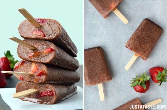 Chocolate-Covered Strawberry Fudgesicles Recipe