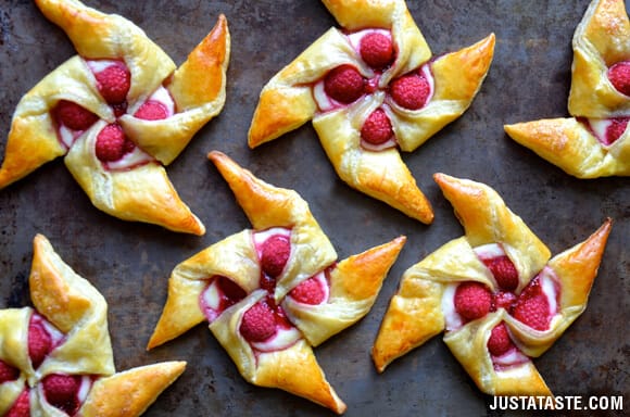 Raspberry Cream Cheese Pinwheel Pastries Recipe