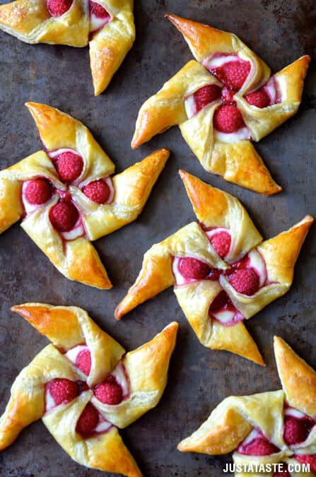 Raspberry Cream Cheese Pinwheel Pastries Recipe