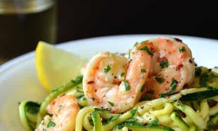 Skinny Shrimp Scampi with Zucchini Noodles Recipe