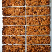 Two columns of Soft and Chewy Chocolate Chip Granola Bars.