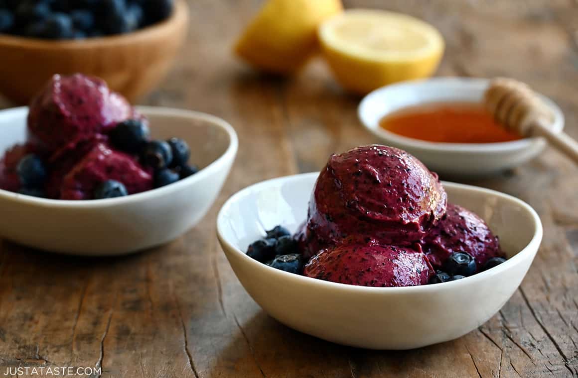 5Minute Healthy Blueberry Frozen Yogurt Just a Taste