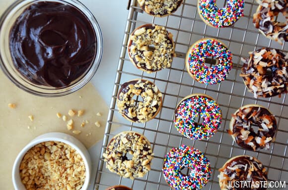 Baked Mini Buttermilk Doughnuts with Nutella Glaze Recipe