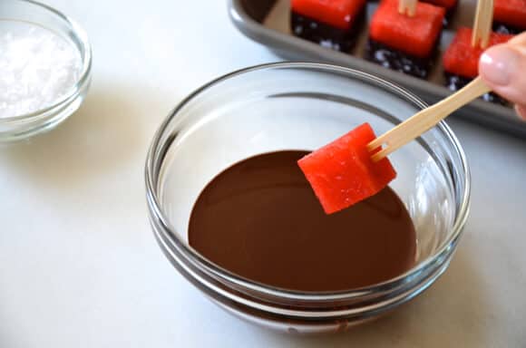 Chocolate-Covered Watermelon Bites Recipe