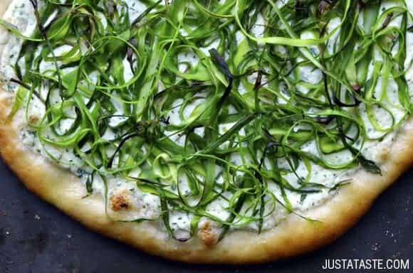 Asparagus Recipes: Shaved Asparagus and Ricotta Pizza Recipe
