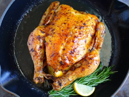 simple roast chicken with