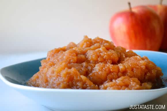 Slow Cooker Applesauce Recipe from justataste.com