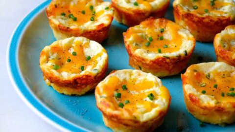 Just a Taste | Cheesy Leftover Mashed Potato Muffins