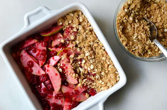 Leftover Cranberry Sauce and Apple Crisp Recipe from justataste.com