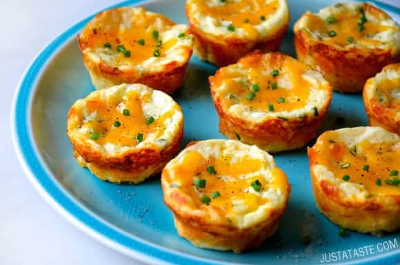 St. Patrick's Day: Cheesy Leftover Mashed Potato Muffins Recipe from justataste.com