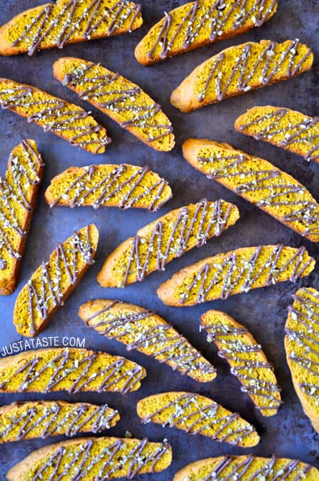 Pumpkin Pie Biscotti Recipe from justataste.com