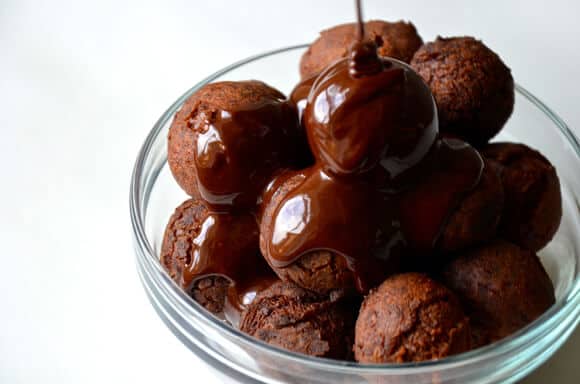 Homemade Glazed Chocolate Doughnut Holes Recipe from justataste.com