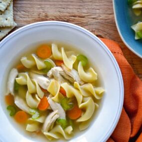 Slow Cooker Chicken Noodle Soup Recipe from justataste.com