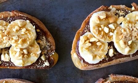 Banana and Nutella Dessert Bruschetta Recipe on justataste.com