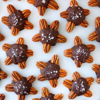 Cheesecake-Filled Chocolate Turtles recipe on justataste.com