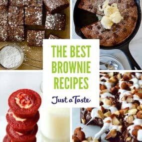 Collage of brownie recipes.