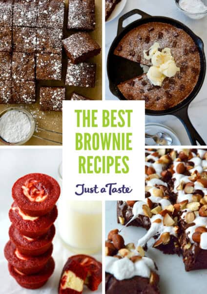 Collage of brownie recipes.