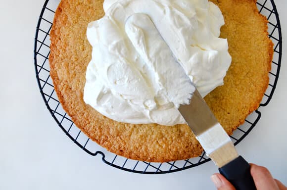 Strawberry Shortbread Cookie Cake recipe on justataste.com