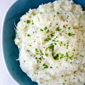 Mashed Cauliflower with Cheese and Chives Recipe on justataste.com