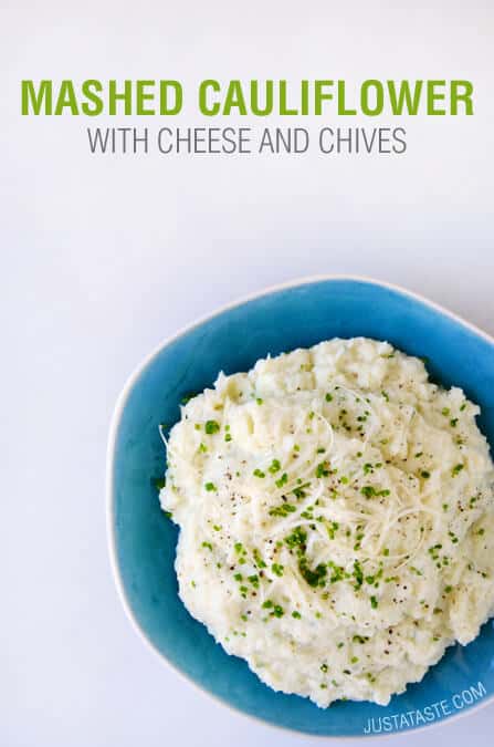 Mashed Cauliflower with Cheese and Chives Recipe on justataste.com