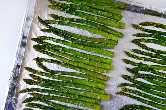 Roasted Asparagus with Cheesy Breadcrumbs Recipe on justataste.com