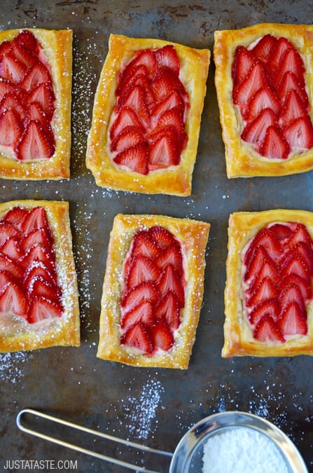 5-Ingredient Strawberry Breakfast Pastries recipe on justataste.com