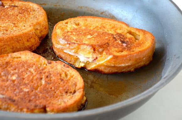 Strawberry Cheesecake Stuffed French Toast recipe on justataste.com