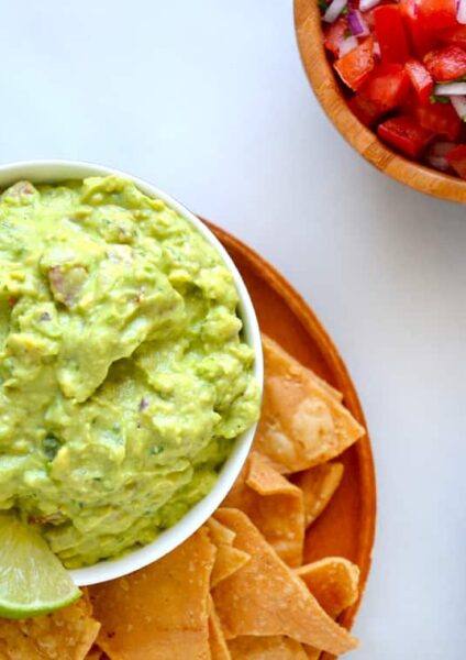 Creamy Greek Yogurt Guacamole Recipe on justataste.com