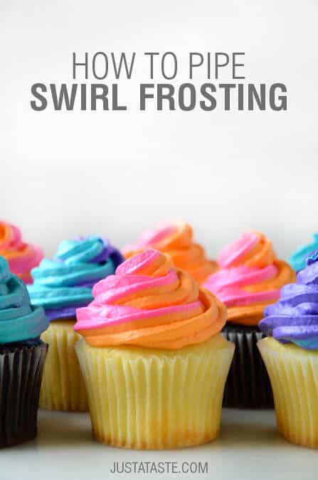 How to Pipe Swirl Frosting on justataste.com