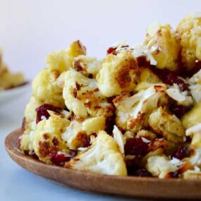 Roasted Cauliflower Salad with Lemon Dressing recipe on justataste.com