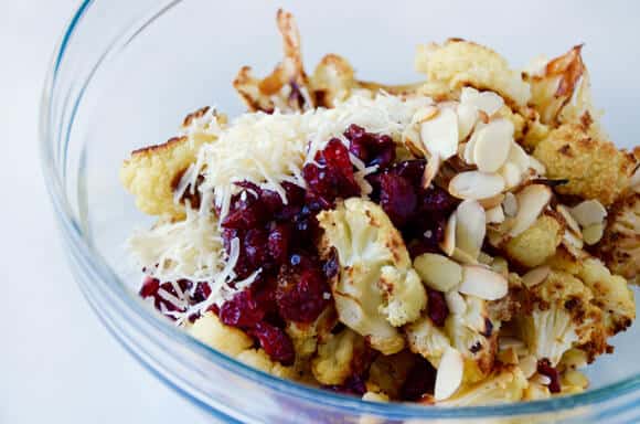 Roasted Cauliflower Salad with Lemon Dressing recipe on justataste.com