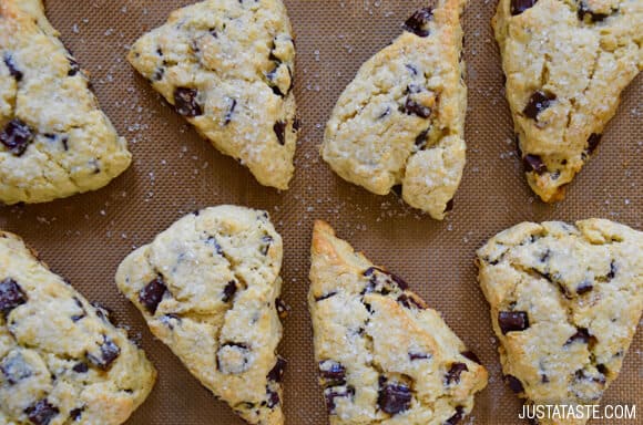 Chocolate Chunk Scones recipe on justataste.com