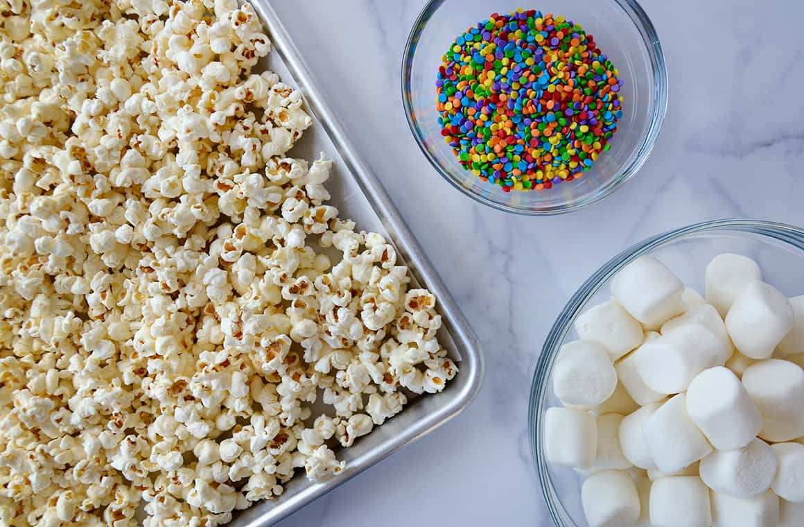 Funfetti Marshmallow Popcorn Treats Just a Taste