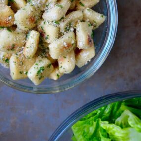 Baked Parmesan Garlic Pizza Dough Croutons Recipe on justataste.com