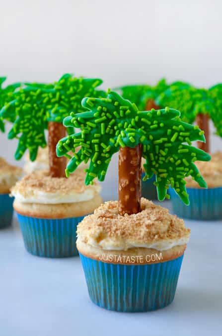 Coconut Cupcakes with Cream Cheese Frosting Recipe on justataste.com