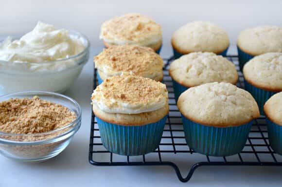 Coconut Cupcakes with Cream Cheese Frosting Recipe on justataste.com