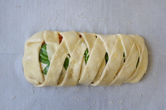 Easy Cheesy Chicken Stromboli recipe from justataste.com