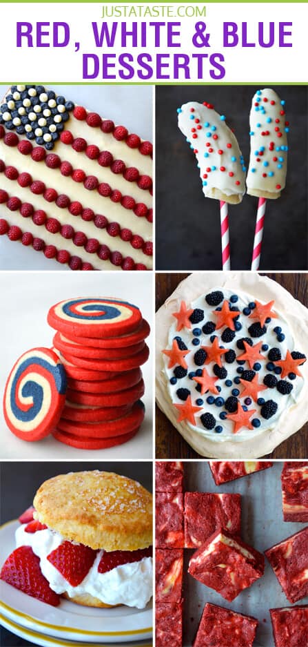Red, White and Blue Dessert Recipes on justataste.com