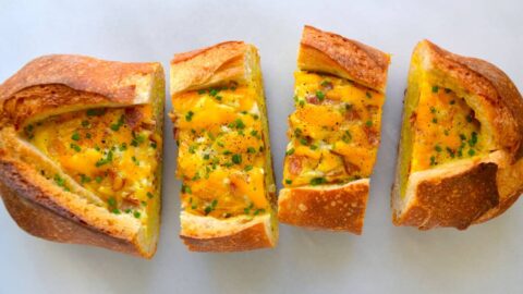 Cheesy Baked Egg and Bacon Boats Recipe