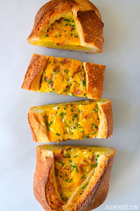 Cheesy Baked Egg and Bacon Boats Recipe