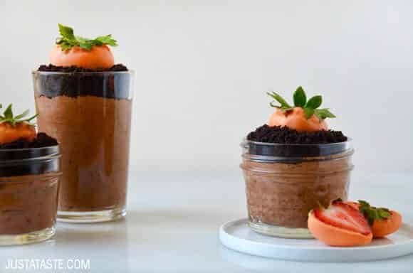 Chocolate Mousse with Strawberry "Carrots" Recipe