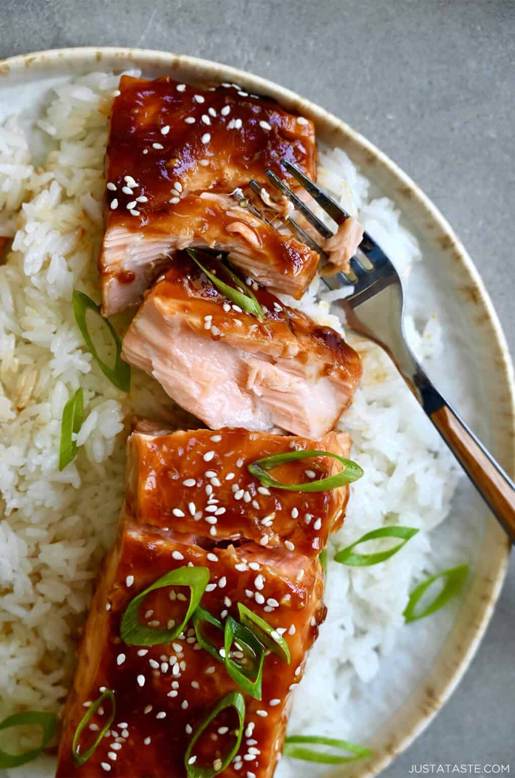 Baked Salmon with Honey-Garlic Glaze