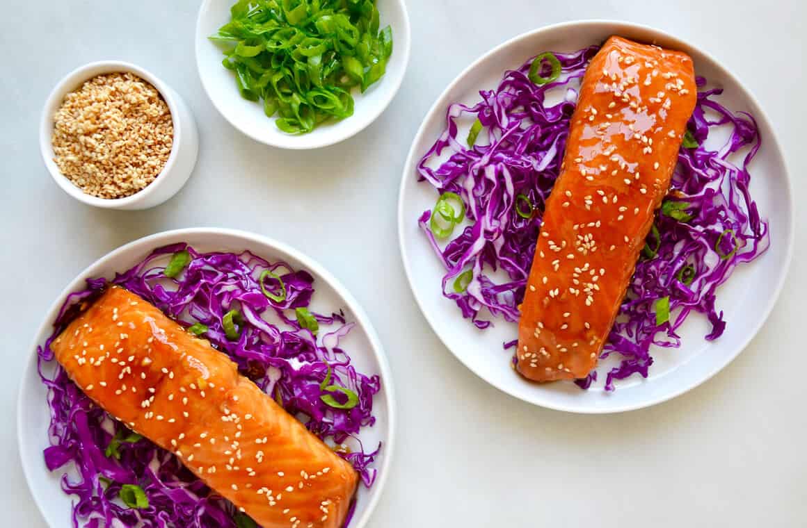 Baked Salmon with Honey-Garlic Glaze - Just a Taste