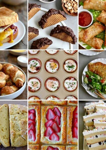 A collage of recipes that are made with five ingredients or less.