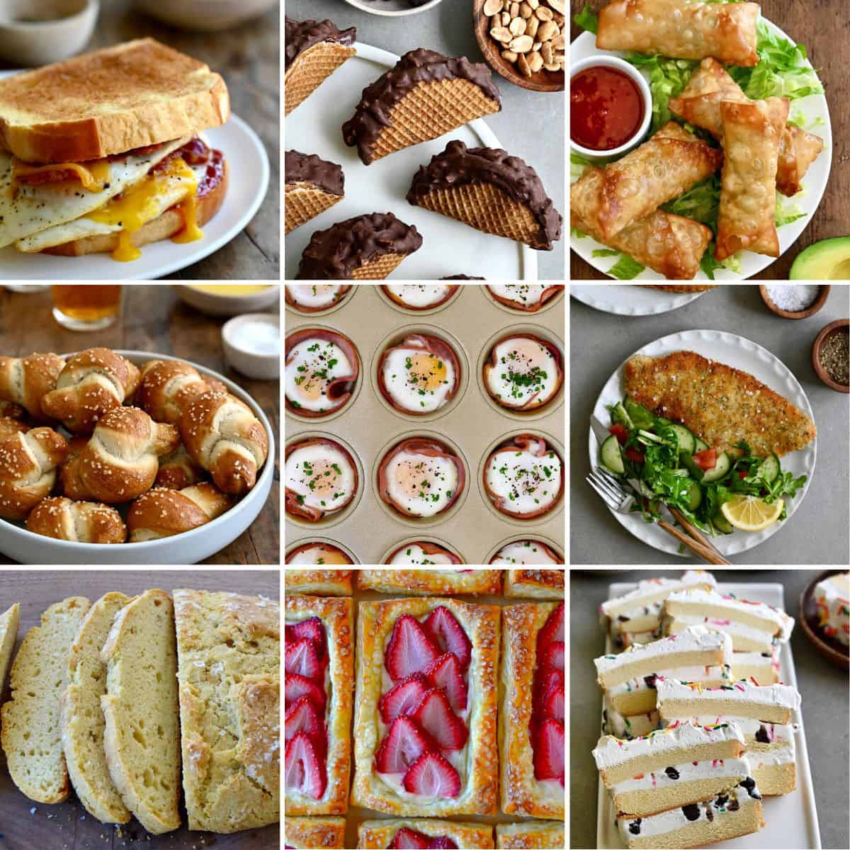 A collage of recipes that are made with five ingredients or less.