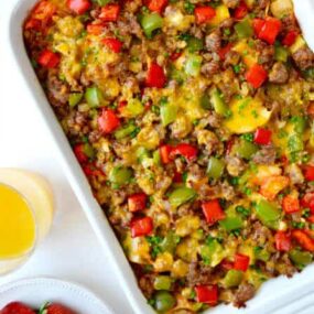 Overnight Egg Casserole with Breakfast Sausage Recipe