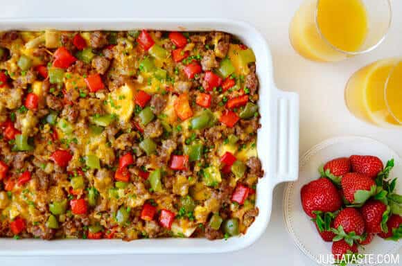 Overnight Egg Casserole With Breakfast Sausage Just A Taste