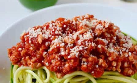 Zucchini Noodles with Turkey Bolognese Recipe