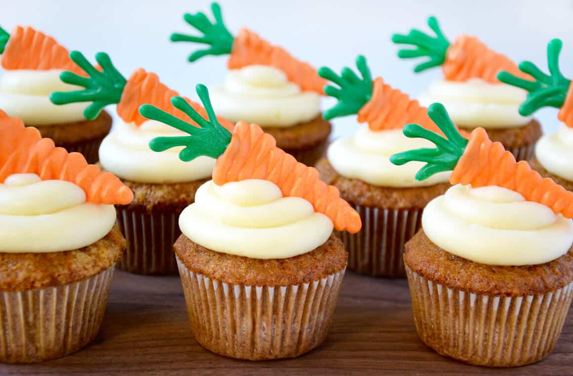 Carrot Cupcakes with Cream Cheese Frosting - Just a Taste