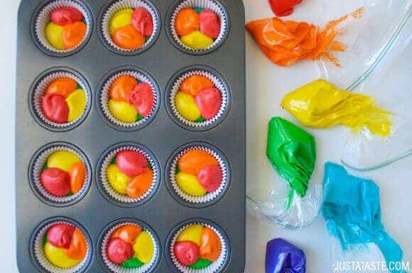 rainbow cupcakes with buttercream frosting just a taste